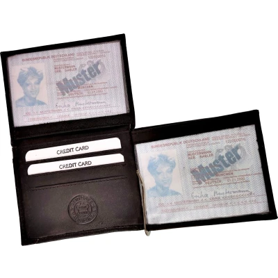 Afbeelding van Portemonnee Heren Wallet Pasjeshouder RFID Anti Skim Compact Donkerbruin Leer met Geldclip