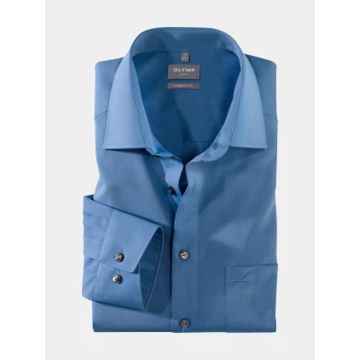 Afbeelding van OLYMP Luxor Comfort Fit Overhemd blauw, Effen