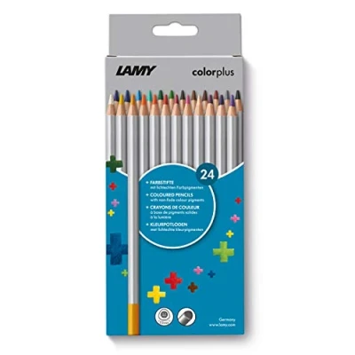 Afbeelding van LAMY colorplus kleurpotloden 506: vouwdoos met 24 van massief lindehout ergonomische driehoekige vorm dikke vulling Ø 3,3 mm, kleurstift 7,2 1 stuk (24 stuks)