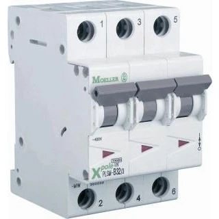 Afbeelding van Eaton plsm d6 3 mw installatieautomaat 3p d karakteristiek 6a iec en 60898 1 10ka modulen breedte 52 5mm 242491