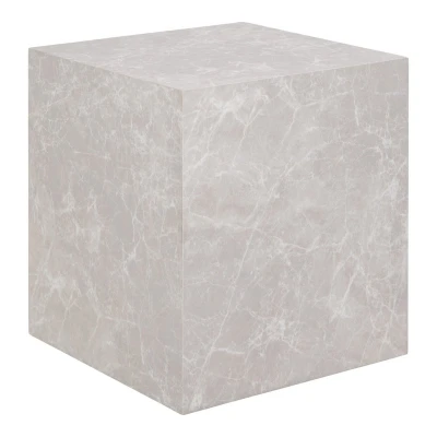 Afbeelding van Prague Side Table Table, marble look, beige 40x40x45 cm