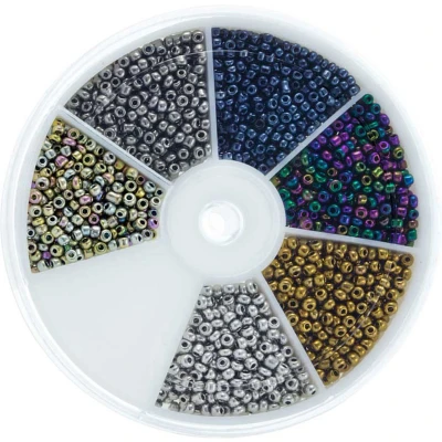 Afbeelding van Kralendoos Rocailles Electroplated (2 mm) Mix Color
