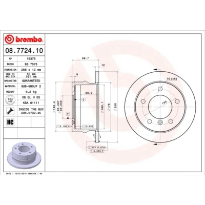 Afbeelding van Brembo Remschijf 08.7724.10