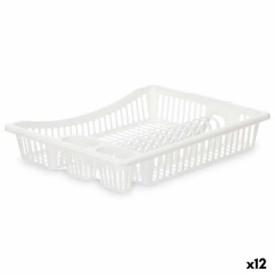 Afbeelding van Afdruiprek voor Keukengootsteen Wit Plastic 45,5 x 8 36,5 cm (12 Stuks)