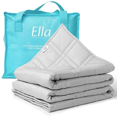 Afbeelding van Ella® Verzwaringsdeken 9kg 150 x 200cm Weighted Blanket Verzwaarde Deken OEKO TEX Gecertificeerd Lichtgrijs