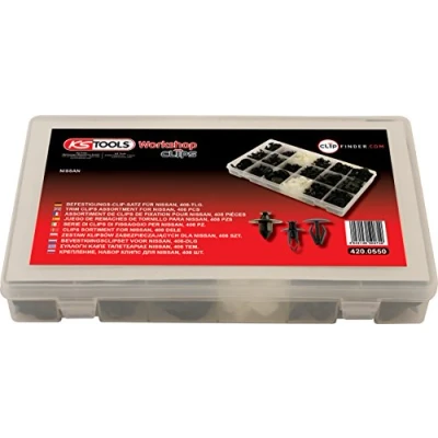 Afbeelding van KS Tools, Spijkers + nietjes voor nietmachines, Bevestigingsclipset Nissan, 408 stuks.