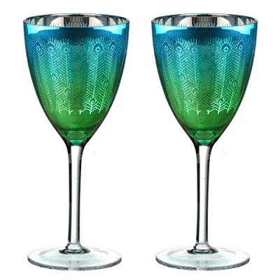 Afbeelding van Artland Pauw wijnglas Set van 2, glas, veelkleurig, 450ml capaciteit,
