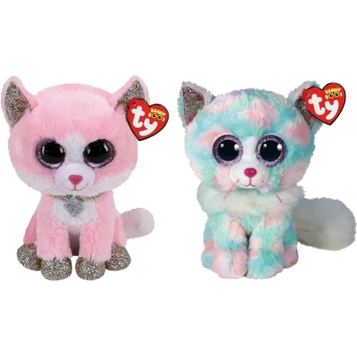 Afbeelding van Ty Knuffel Beanie Buddy Fiona Pink Cat &amp; Opal