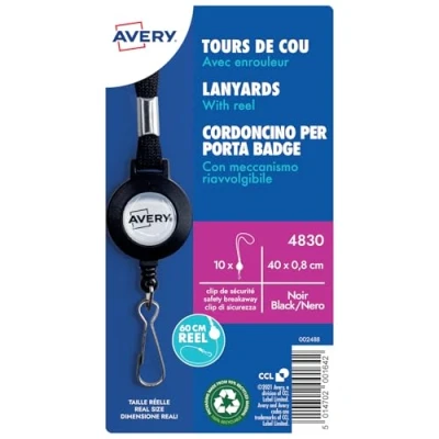 Afbeelding van Avery Lanyards met afrolmechanisme4830