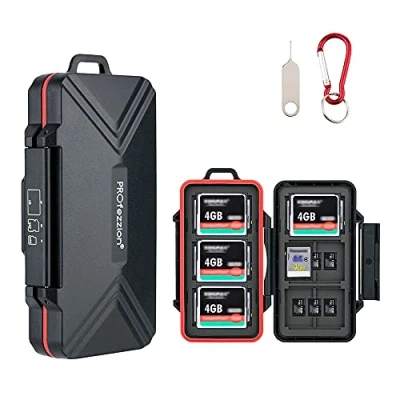 Afbeelding van PROfezzion SD kaarthouder met 36 sleuven, anti shock geheugenkaart, draagtas beschermende opbergdoos voor 12 SD+18 Micro SD/TF kaarten+6 CF compacte flashkaarten (36 sleuven)