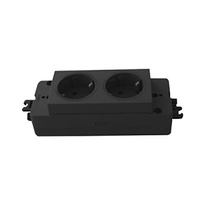 Afbeelding van Schulte 159102000100 Stekkerdoos EVOline Express 2 x Schuko, GST18, zwart