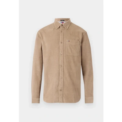 Afbeelding van Tommy Jeans REG Overhemd, Heren, Maat: Large, Coastal taupe