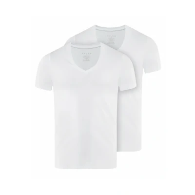 Afbeelding van Falke Daily Comfort 2PACK DEEP V NECK Hemd, Heren, Maat: 3XL, White