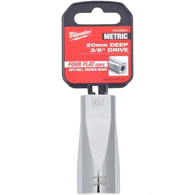 Afbeelding van Milwaukee Accessoires 3/8&quot; Lange Dop Metrisch 20 mm 4932480001