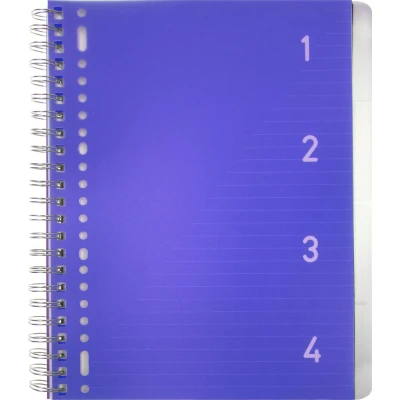 Afbeelding van 4 in 1 blok Kangaro blauw A4 lijn krimp a stuks met tabs