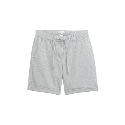 Afbeelding van TOM Tailor Bermuda MIT Kordelzug Shorts, Dames, Maat: 34, Delicate navy white stripe