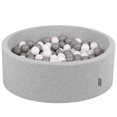 Afbeelding van KiddyMoon Schuim Ballenbak Voor Kinderen Met Ballen Ø 7 Cm Gemaakt In EU, Lichtgrijs:Wit Grijs,90X30cm/300