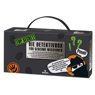 Afbeelding van Top Secret Detectivebox, 12 in 1 detectivekoffer, uitrusting voor geheim agenten
