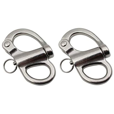 Afbeelding van POFET 52mm316 Roestvrij staal Vaste Snap Shackle Lente Shackles, Hand Pull Fastening Rigging