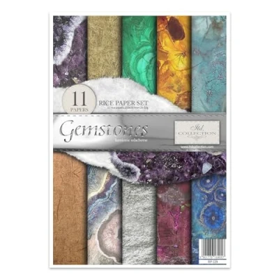 Afbeelding van ITD Collection Rijstpapier creatieve set A4 om te Snijden Papier vel 29,7 x 21 cm servettechniek meerdere kleuren (RP029 HS code 48021000)