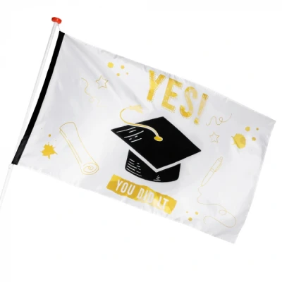 Afbeelding van Boland Polyester vlag &#039;YES YOU DID IT&#039; Geen thema Geslaagd Feestversiering