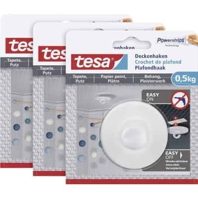 Afbeelding van tesa 77781 Plafondhaak Wit Inhoud: 3 stuk(s)