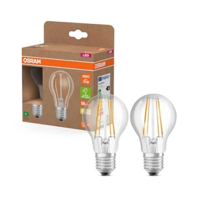 Afbeelding van OSRAM 4099854253546 LED lamp Energielabel A (A G) E27 Peer 5 W = 75 Warmwit (Ø x h) 60 mm 2 stuk(s)