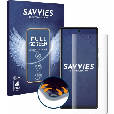 Afbeelding van Savvies Screenprotector voor Google Pixel 6 Folie Beschermfolie transparant volledig dekking (4 Stuks)