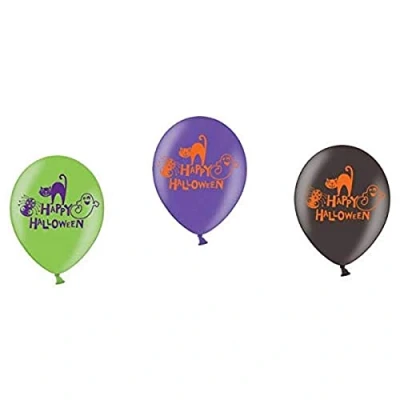 Afbeelding van Ballonnen Happy Halloween 3 kleuren 6 stuks
