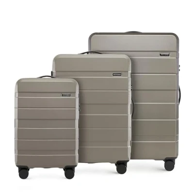 Afbeelding van WITTCHEN COMODO Line Harde Koffer Set 3 Stuks Bagage Trolley Lichtgewicht Transportkoffer met 4 Wielen Combinatieslot Goud