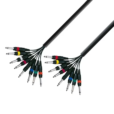 Afbeelding van Adam Hall 3 Star Series instrumentkabel (8 x 6,3 mm mono jack op 8 jack), m