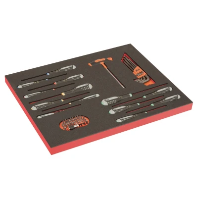 Afbeelding van Bahco Foaminlay Fit&amp;Go 3/3 met schroevendraaiers bits en inbussleutels 54 delig FF1A40