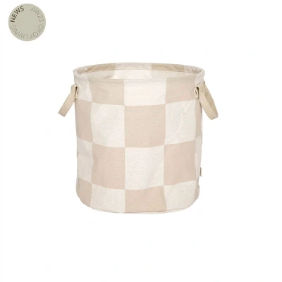 Afbeelding van OYOY Chess wasmand/Laundry basket met blokken M Clay/Off White