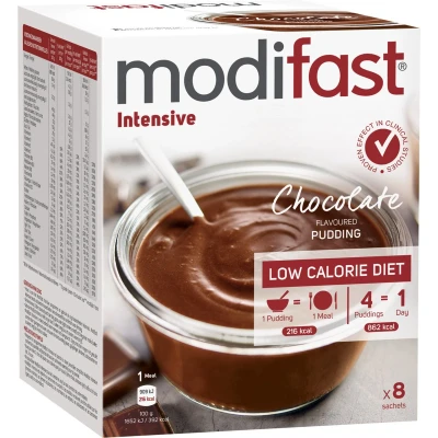 Afbeelding van Modifast Intensive Pudding Chocolade 9 Stuks Afslankproduct 423g