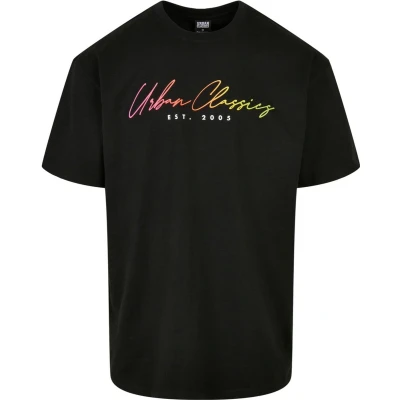 Afbeelding van Urban Classics Script LOGO Tshirt print, Heren, Maat: 5XL, Black