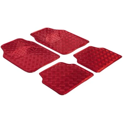 Afbeelding van Rubbermatten, universele auto mat metallic beschermmat rood, op maat gesneden vuilvangmat