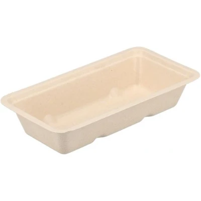 Afbeelding van 50x Suikerriet Kroketbakjes Bagasse A5 Bruin (krimp)