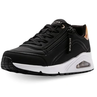 Afbeelding van Skechers Uno Gen1 Zip And Stride Meisjes Sneakers Zwart/Roségoud Maat 27
