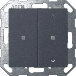 Afbeelding van Gira knx drukcontact wip 2 voudig onbedrukt pijlsymbolen antraciet 517528