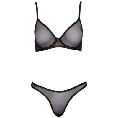 Afbeelding van Transparante BH Set Zwart
