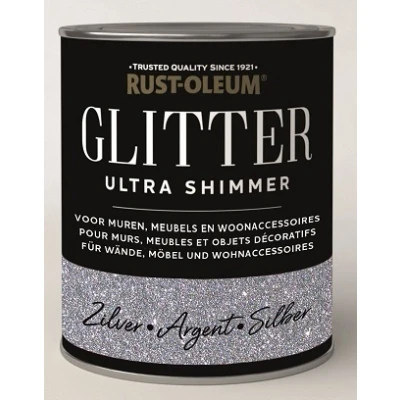 Afbeelding van Rust oleum glitterverf ultra glitter shimmer 750 ml, zilver, blik