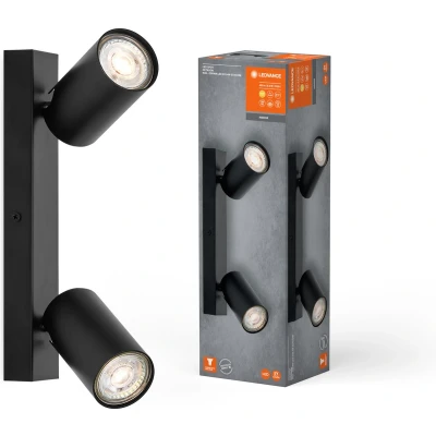 Afbeelding van LEDVANCE Octagon LED spot, dimbaar, 2 lamps, zwart