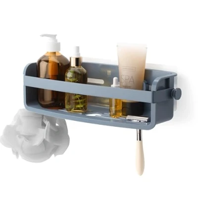 Afbeelding van Umbra Doucherek Flex Adhesive Rechthoek Zelfklevend Douchebakje Leisteen Blauw 33x12x8,6cm Nice thingZ