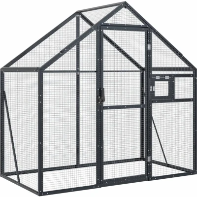 Afbeelding van Volière 179x100x185 m aluminium antracietkleurig