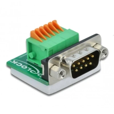 Afbeelding van Delock D Sub9 mannelijk naar aansluitblok adapter met drukknop horizon