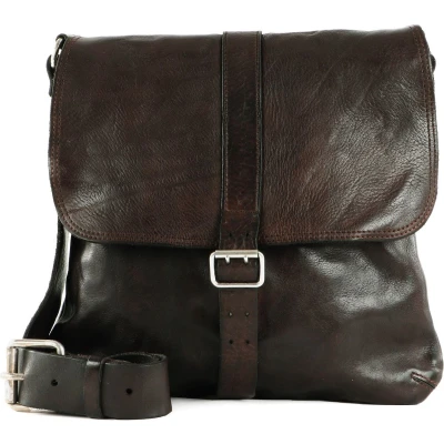Afbeelding van CAMPOMAGGI Leren Schoudertas Saturno Crossbody Bag Moro Donkerbruin
