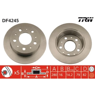 Afbeelding van Trw Remschijf DF4245