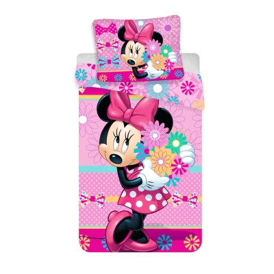 Afbeelding van Dekbedovertrek Minnie Mouse Strik en Bloemen
