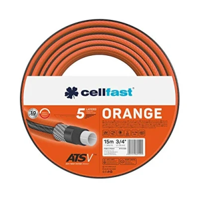Afbeelding van Cellfast ATSV ™ tuinslang 5 laags Waterslang tricot stof UV bestendig 24 bar barstdruk (3/4 &quot;15m) Oranje