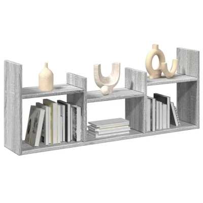 Afbeelding van Wandkast 100x18x40 cm bewerkt hout grijs sonoma eikenkleurig